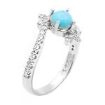 انگشتر فیروزه نیشابوری نقره زنانه طرح فارا