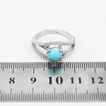 انگشتر فیروزه نیشابوری نقره زنانه طرح ملکه - Image 4