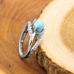 انگشتر فیروزه نیشابوری نقره زنانه طرح ملکه - Image 3