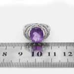 انگشتر آمیتیست الماس تراش نقره زنانه طرح لیدا - Image 4