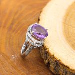 انگشتر آمیتیست الماس تراش نقره زنانه طرح لیدا - Image 3