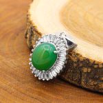 گردنبند عقیق سبز نقره زنانه طرح ماه صنم - Image 2