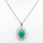 گردنبند عقیق سبز نقره زنانه طرح ماه صنم - Image 3