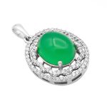 گردنبند عقیق سبز نقره زنانه طرح گلاره