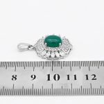 گردنبند عقیق سبز نقره زنانه طرح همیشه بهار - Image 4