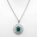 گردنبند عقیق سبز نقره زنانه طرح همیشه بهار - Image 3