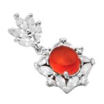 گردنبند عقیق سرخ یمنی نقره زنانه طرح مهنا