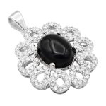 گردنبند عقیق مشکی نقره زنانه طرح ساتا