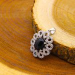 گردنبند عقیق مشکی نقره زنانه طرح ساتا - Image 2