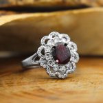 انگشتر گارنت نقره زنانه طرح آرامش - Image 2