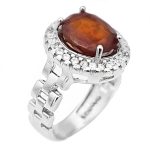 انگشتر گارنت نقره زنانه طرح فهیمه