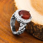 انگشتر گارنت نقره زنانه طرح فهیمه - Image 3