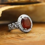 انگشتر گارنت نقره زنانه طرح فهیمه - Image 2