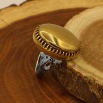 انگشتر حدید صینی نقره مردانه طرح آفتاب یزدان - Image 3