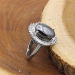 انگشتر حدید صینی نقره زنانه طرح متین + حکاکی - Image 2