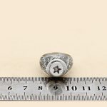 انگشتر حرز امام جواد (ع) نقره مردانه دست ساز طرح قلم زنی فاخر نجم - Image 4