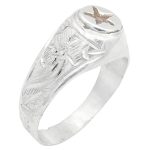 انگشتر حرز امام جواد (ع) نقره زنانه و مردانه دست ساز طرح قلم زنی افتخار