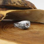 انگشتر حرز امام جواد (ع) نقره زنانه و مردانه دست ساز طرح قلم زنی افتخار - Image 2