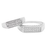 ست حلقه نقره زنانه و مردانه طرح پارسیس