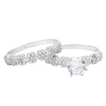 حلقه و پشت حلقه نقره زنانه طرح سیتا