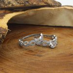 حلقه و پشت حلقه نقره زنانه طرح ریحان - Image 2