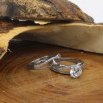 حلقه و پشت حلقه نقره زنانه طرح لمیس - Image 2