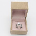 حلقه و پشت حلقه نقره زنانه طرح لمیس - Image 3