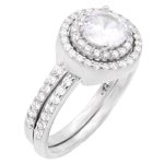 حلقه و پشت حلقه نقره زنانه طرح حسیبا