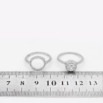 حلقه و پشت حلقه نقره زنانه طرح حسیبا - Image 4