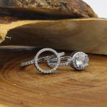 حلقه و پشت حلقه نقره زنانه طرح حسیبا - Image 2