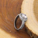 حلقه و پشت حلقه نقره زنانه طرح حسیبا - Image 3