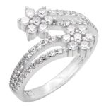 حلقه تک نگین نقره زنانه طرح میا