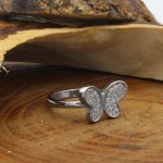 حلقه تک نگین نقره زنانه طرح لنا - Image 3