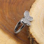 حلقه تک نگین نقره زنانه طرح لنا - Image 2