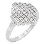 حلقه تک نگین نقره زنانه طرح حوا