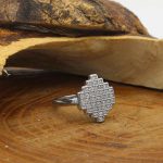 حلقه تک نگین نقره زنانه طرح حوا - Image 3