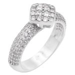 حلقه تک نگین نقره زنانه طرح وارسته