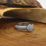 حلقه تک نگین نقره زنانه طرح وارسته - Image 2