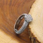 حلقه تک نگین نقره زنانه طرح وارسته - Image 3