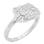 حلقه تک نگین نقره زنانه طرح کیتی