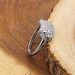 حلقه تک نگین نقره زنانه طرح کیتی - Image 3