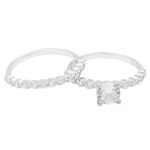 حلقه و پشت حلقه نقره زنانه طرح وحیدا