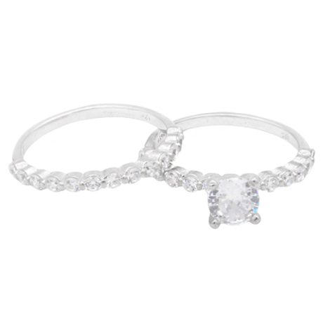 حلقه و پشت حلقه نقره زنانه طرح وحیدا