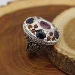 انگشتر چند سنگ نقره مردانه دست ساز طرح کمال - Image 3