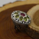 انگشتر چند سنگ نقره مردانه دست ساز طرح جمال - Image 3