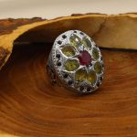 انگشتر چند سنگ نقره مردانه دست ساز طرح جمال - Image 2