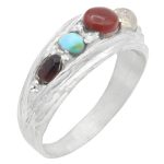 انگشتر چند سنگ نقره زنانه و مردانه دست ساز طرح پناه + حرز امام جواد (ع)