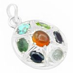 گردنبند چند سنگ نقره زنانه و مردانه طرح معنا + حرز امام جواد (ع)