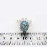 انگشتر فیروزه نیشابوری نقره مردانه دست ساز طرح پیام - Image 5