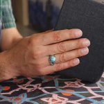 انگشتر فیروزه نیشابوری نقره مردانه دست ساز طرح گرشا - Image 4